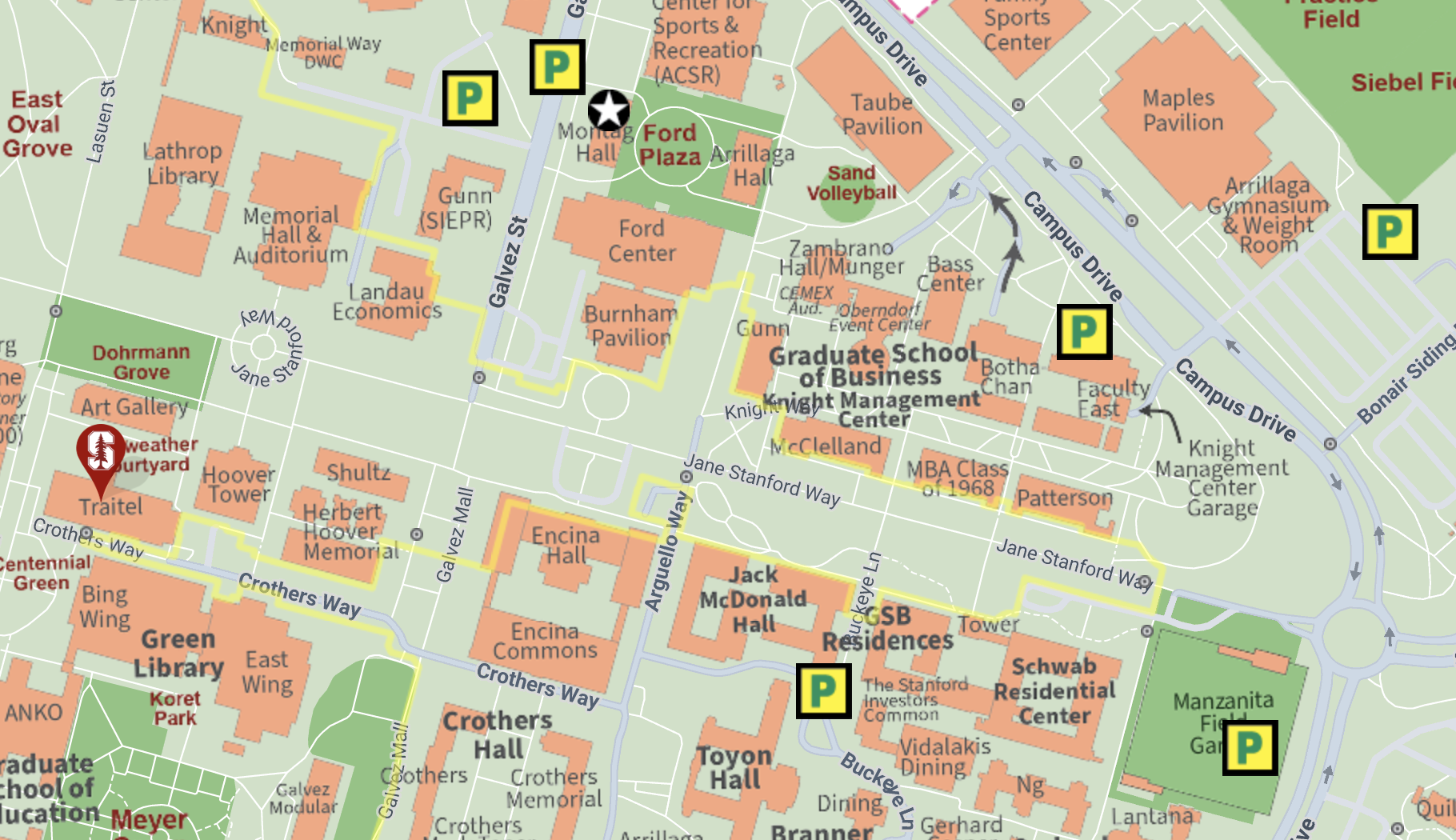 Stanford parking map